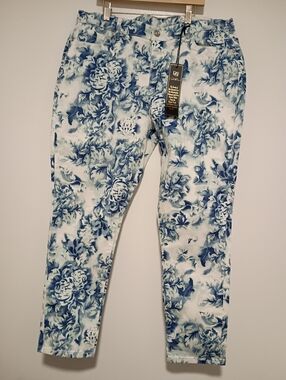 DG2 By Diane Gilman Women's Size 16PW Flowery Pants